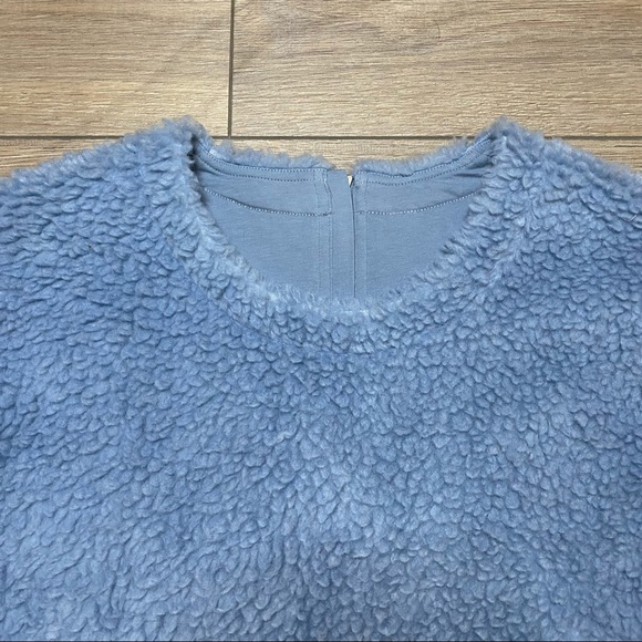 LULULEMON blue chambray Wool Whenever Crew pullover sherpa sweatshirt 10 - Picture 2 of 11